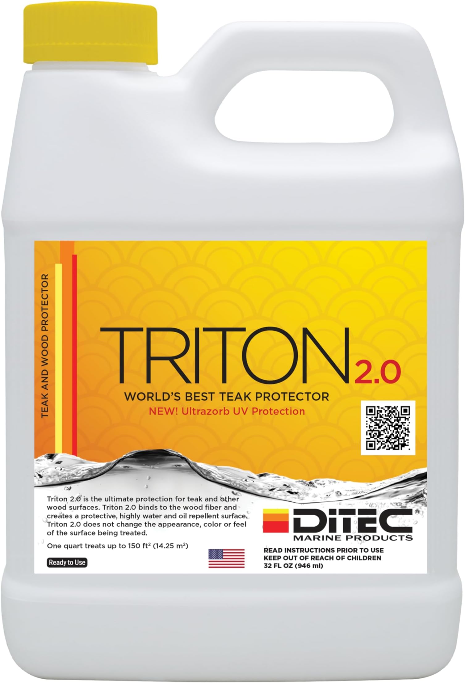 Triton 2.0 Teak Protectant, Marine Teak Oil and Sealer Alternative, Water, Oil and UV Protection, Non-Slip