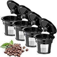 Vista 1 de K Cups reutilizables, filtros de café reutilizables de ajuste universal con malla de acero inoxidable de grado alimenticio, cápsulas de café