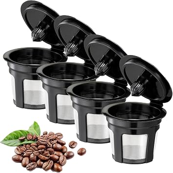 Reusable K Cups for K-eurig, 4 Pack K Cup Reusable Coffee Pods