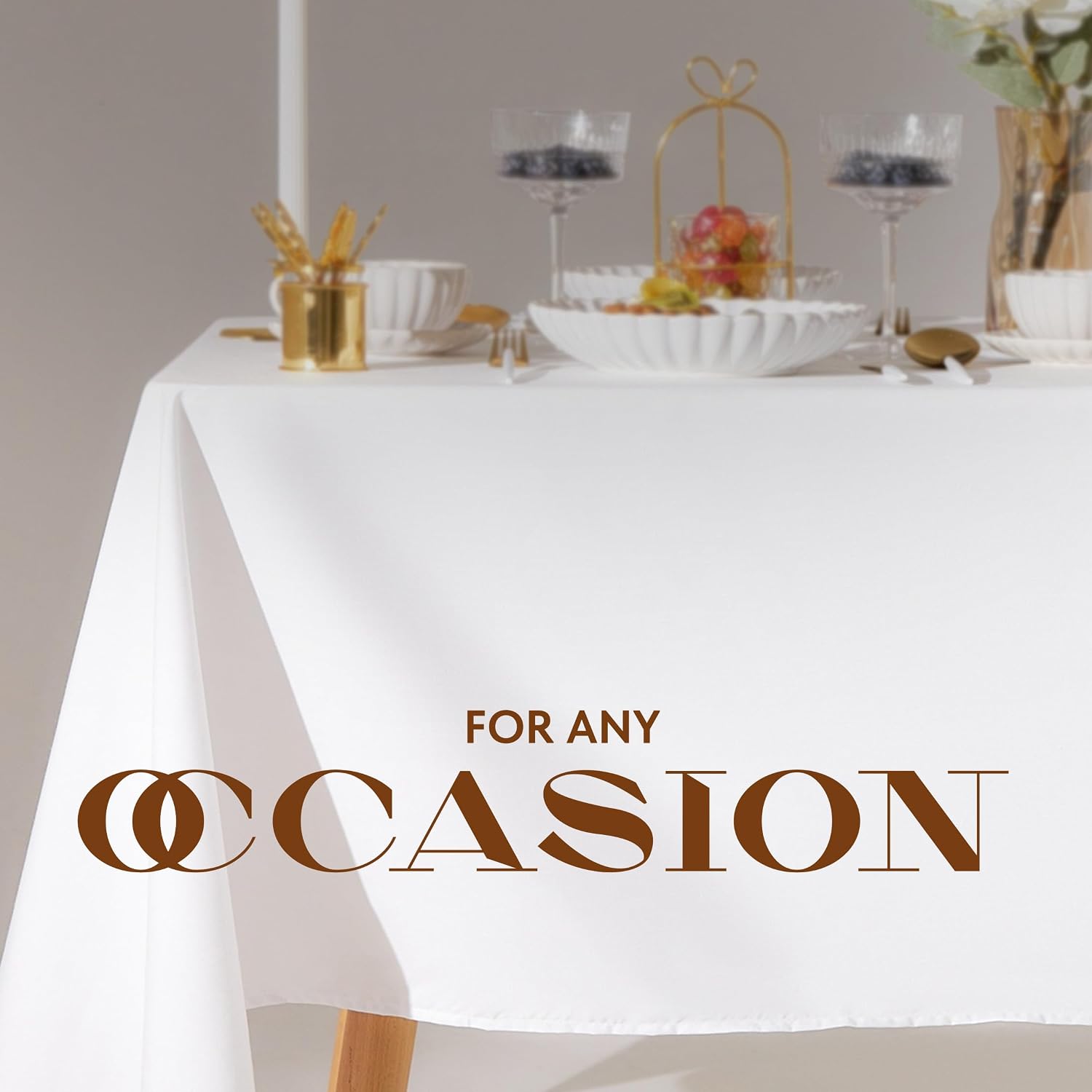 White Square Tablecloth 52x52 Inch, 200GSM - Set of 2 Extra Soft Square Tablecloths - Stain and Wrinkle-Resistant, Machine Washable, Card Table Tablecloth Square for Any Occasion, Premium Quality