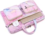 Ezrelia15-15.6 pouces Sac à épaule pour ordinateur portable, pour MacBook Pro 16, Hp Lenovo Dell 14 inch Etanche sac de messager manches, marbre rose, 15 15,6 pouces