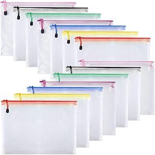 TUPARKA 14 Pcs Dokumententasche A5 Zipper Folder Taschen A5 Mesh Dokumentenmappen für Kosmetik Bürobedarf Zubehör