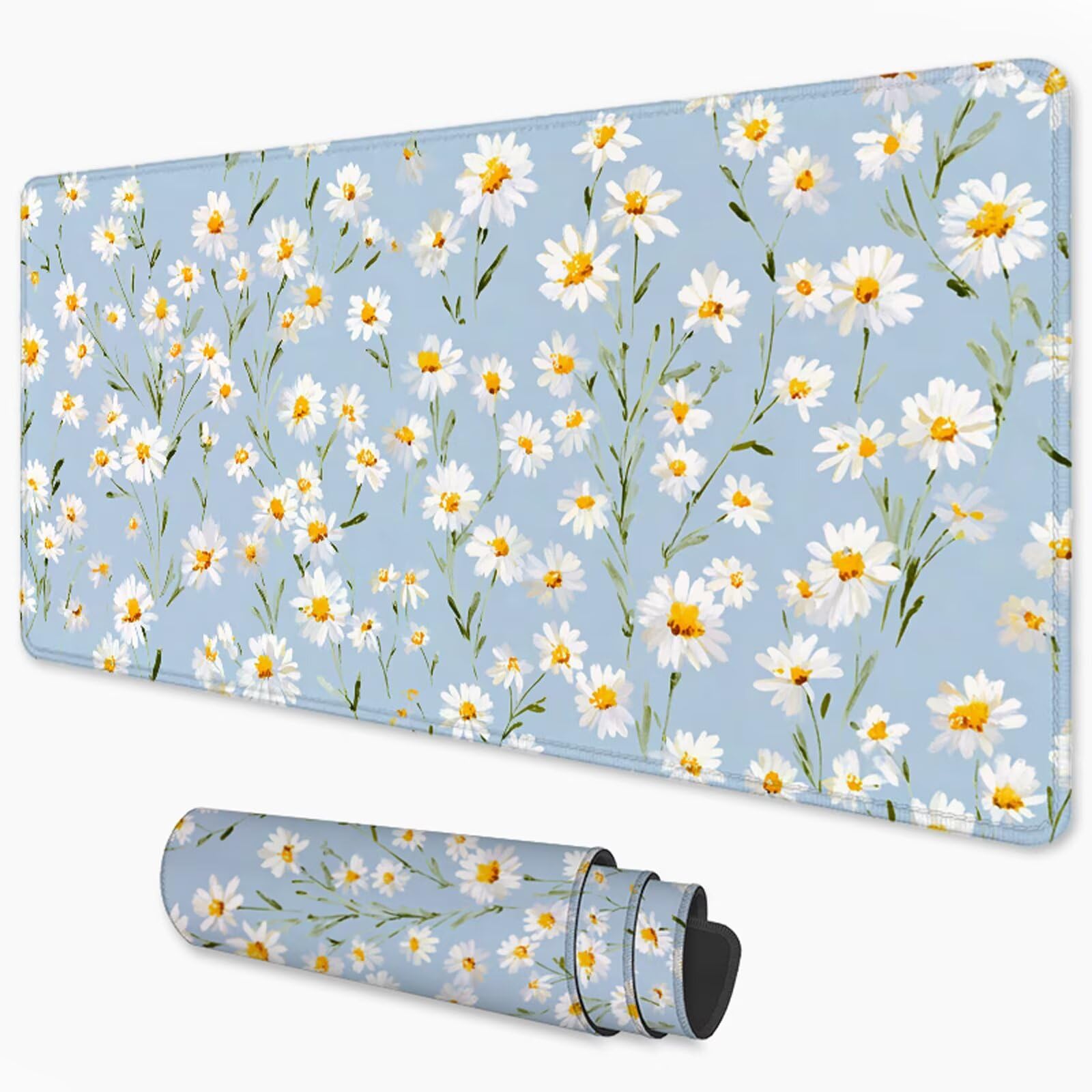 Niebieska podkładka pod mysz do gier, podkładka pod mysz XXL 1200x600 mm AVCE Gładka powierzchnia poprawia precyzję i szybkość, wodoodporna podkładka pod mysz antypoślizgowa do komputera, laptopa