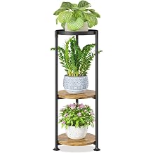 LASZOLA Plant Stand Tall Flower Holder for Indoor Corner, 3 Tier Black