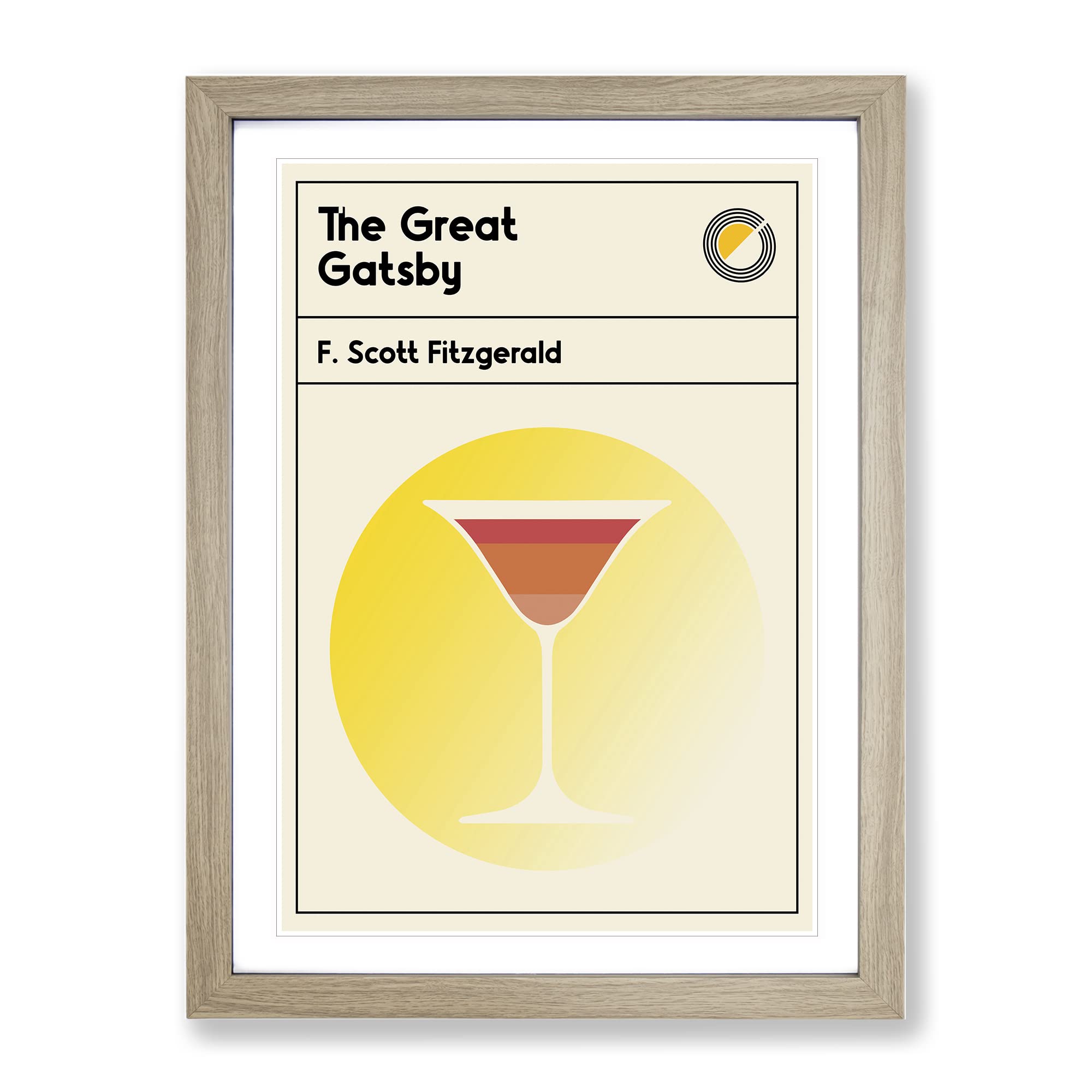 Book Cover The Great Gatsby F. Scott Fitzgerald Modern Framed Wall Art Print
