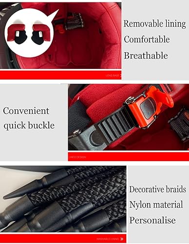 Miniatura 7 de Casco completo para motocicleta, visera abatible, casco personalizado con trenzas y luces de advertencia, casco modular de motocicleta para hombres