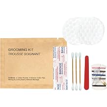 World Amenities Kraft Paper Grooming Kit - Travel Size Toiletries - Cotton Rounds, Bamboo Cotton Tips, Sewing Kit, Emery Board 25 Pack