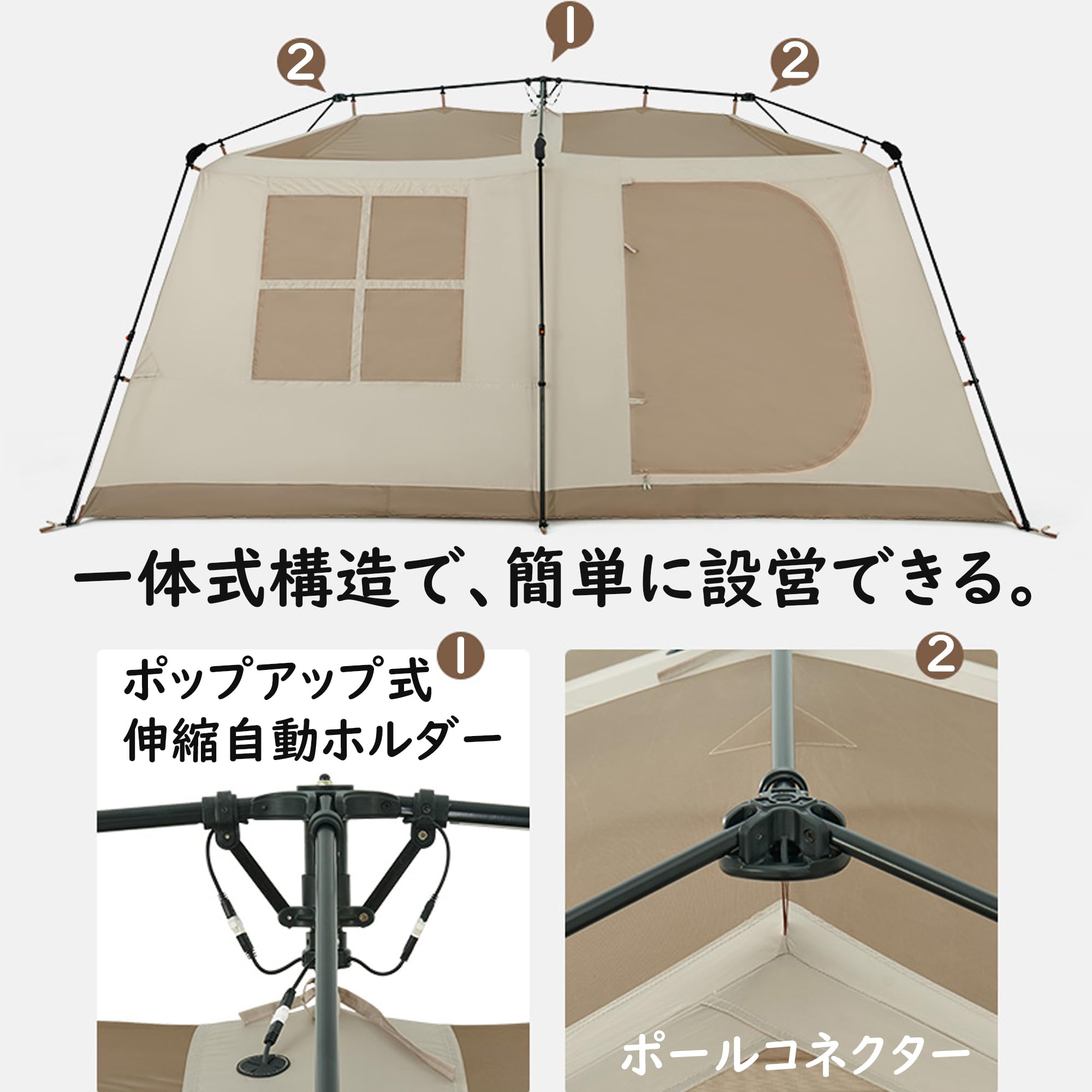Amazon.co.jp: Naturehike ワンタッチテント 2-6人用 大型 2ルーム 前
