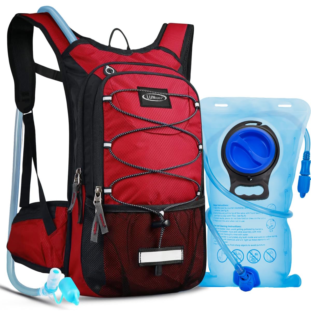 Zaino isolato per l'idratazione con vescica d'acqua a prova di perdite da 3 l, mantiene i liquidi freschi fino a 5 ore, zaino per escursionismo, corsa, ciclismo, caccia, arrampicata