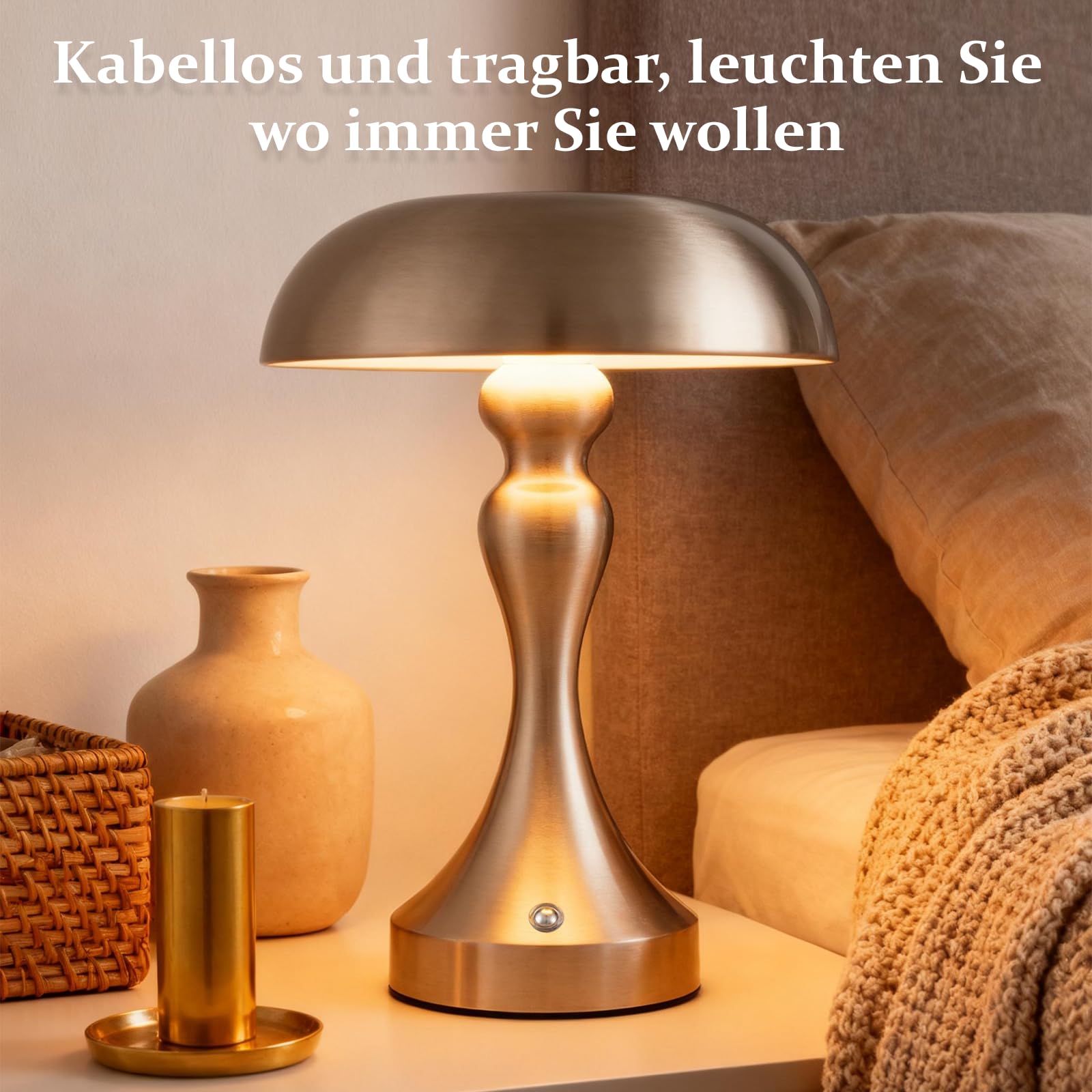 meoaow Tafellamp met accu, led-tafellamp, draadloos, bedlamp, dimbaar, met USB-C oplaadbaar, batterij, touch-lamp, tafellampen voor slaapkamer, eetkamer, kantoor (wit, 2 stuks
