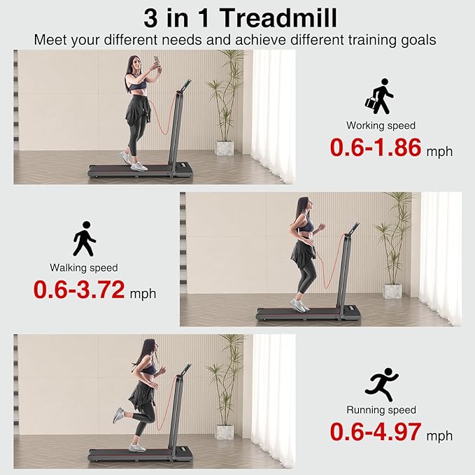 Caminadora Eléctrica Plegable 1.5HP 8.05 km/h 120 kg Negro miniatura 4