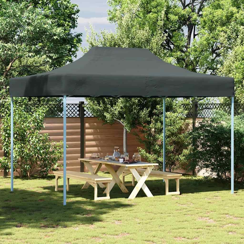 vidaXL Tente de Réception Pliable Tonnelle de Jardin Tonnelle de Patio Pavillon de Terrasse Auvent d'Extérieur 3x4 m Acier Anthracite