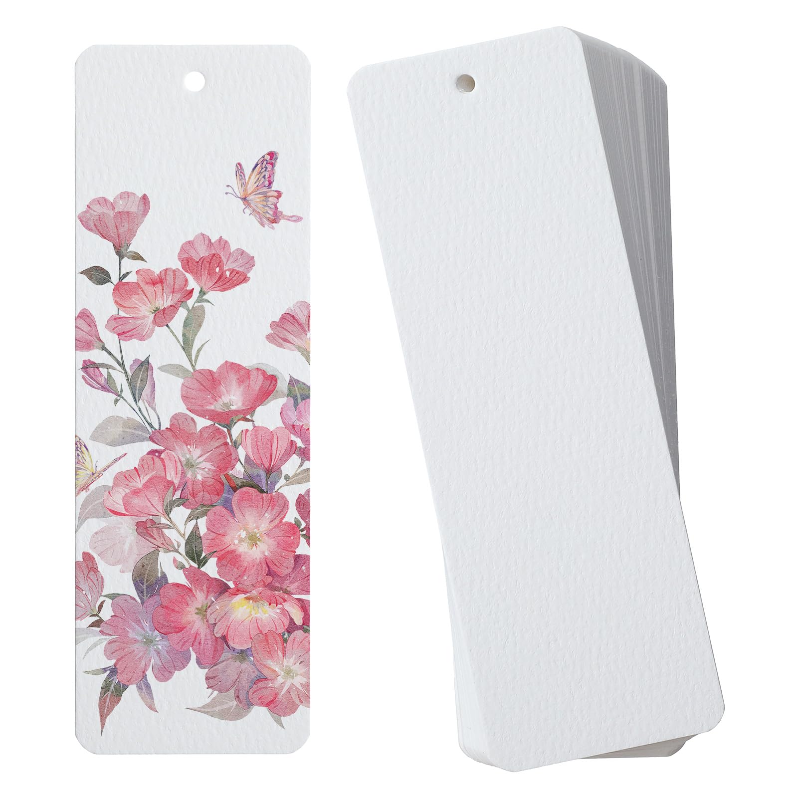 50 PCS Watercolor Paper Blank Bookmarks 5.9" x 1.96" White Watercolor Paper Cards DIY Bookmarks Bulk Gift Bookmark Painting Drawing DIY Craft for Studen Classroom Art Projects