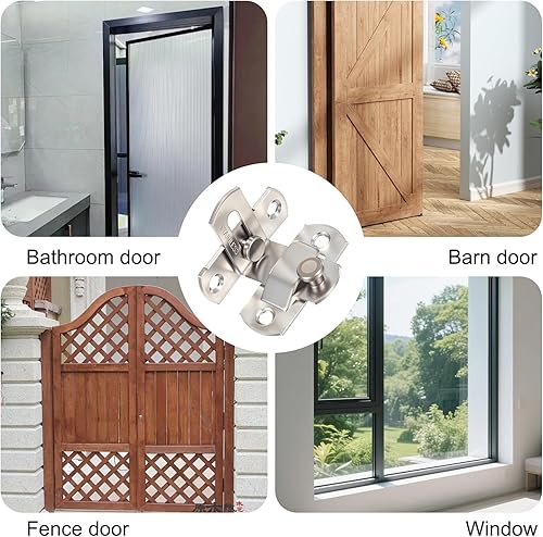 Miniatura 6 de 4 cerraduras de puerta de granero de 90 o 180 grados de acero inoxidable para puerta corrediza para granja, protege la privacidad, seguridad de