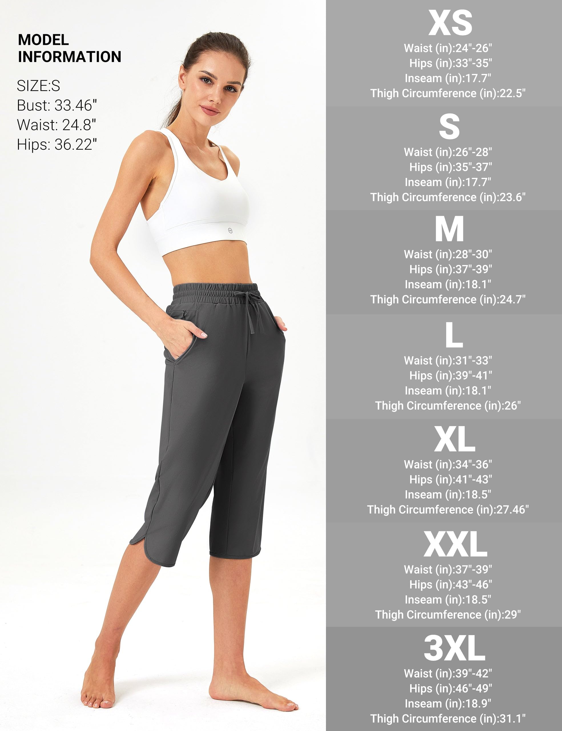 FitsT4 Capris de Natación para Mujer, Secado Rápido, UPF 50+, Baño Modestos con Bolsillos de Malla