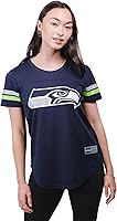 Vista 17 de Ultra Game Women's NFL Official Soft Mesh Varsity Stripe T-Shirt Blanco