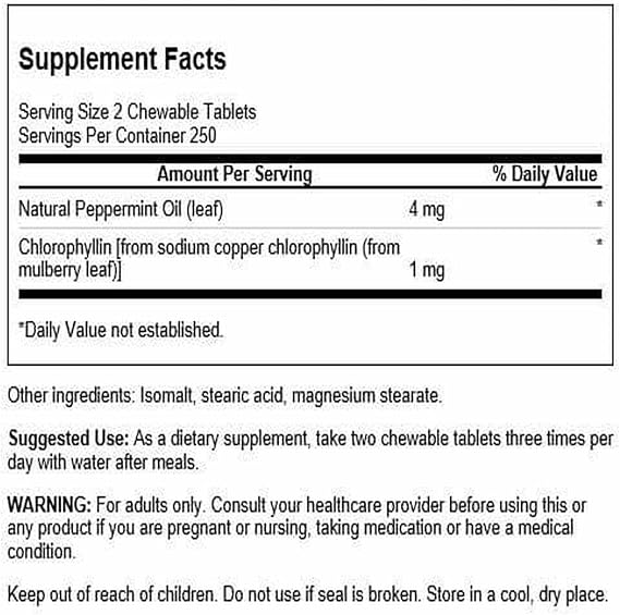 Swanson Chlorophyllin & Mint 500 Chwbls