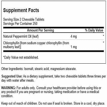 Swanson Chlorophyllin & Mint 500 Chwbls