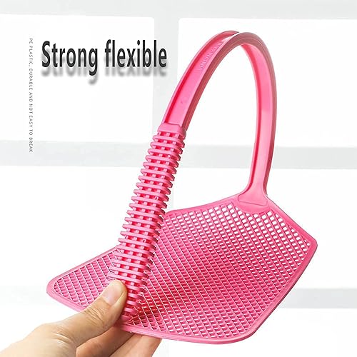 Miniatura 4 de Matamoscas de plástico, matamoscas de plástico resistente, paquete de 4 matamoscas manuales flexibles y fuertes con mango largo para ayudante de
