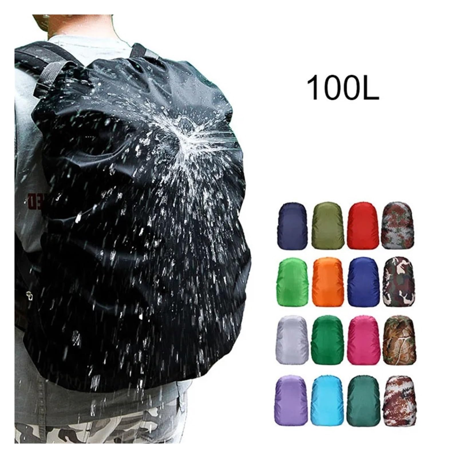 Waterproof Backpack Rain Cover 35L 100L 120L Rain Cover Waterproof Backpack Hiking Camping Black Large 30L 70L 80L 90L 95L 110L 130L Waterproof Rain Cover (Color : Army L) Sports