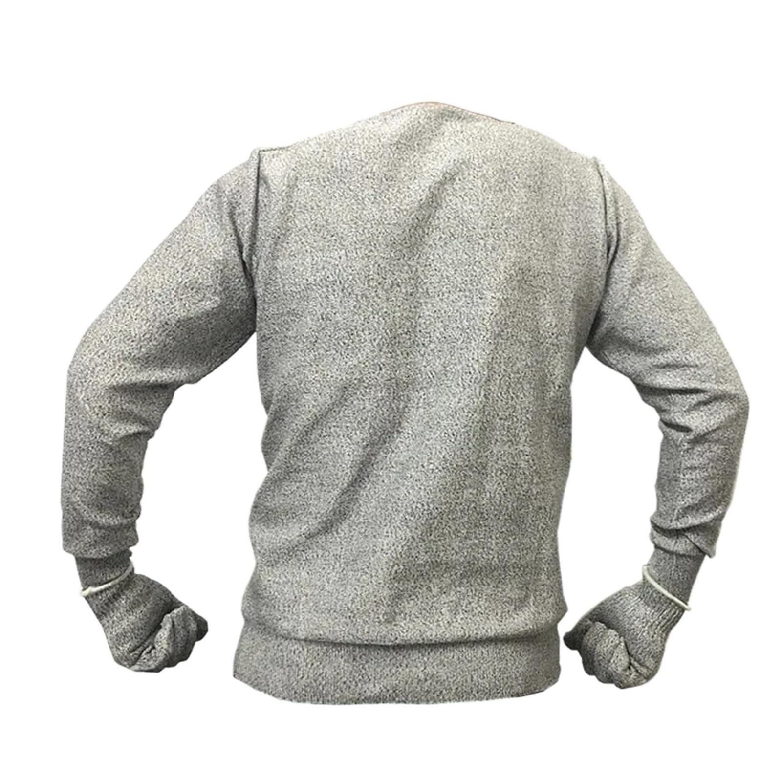 Schnitt- und Stichschutzkleidung, Ganzkörperschutz, taktischer Schnittschutzmantel, ultradünn weich Durchstichfest(Grey,L)