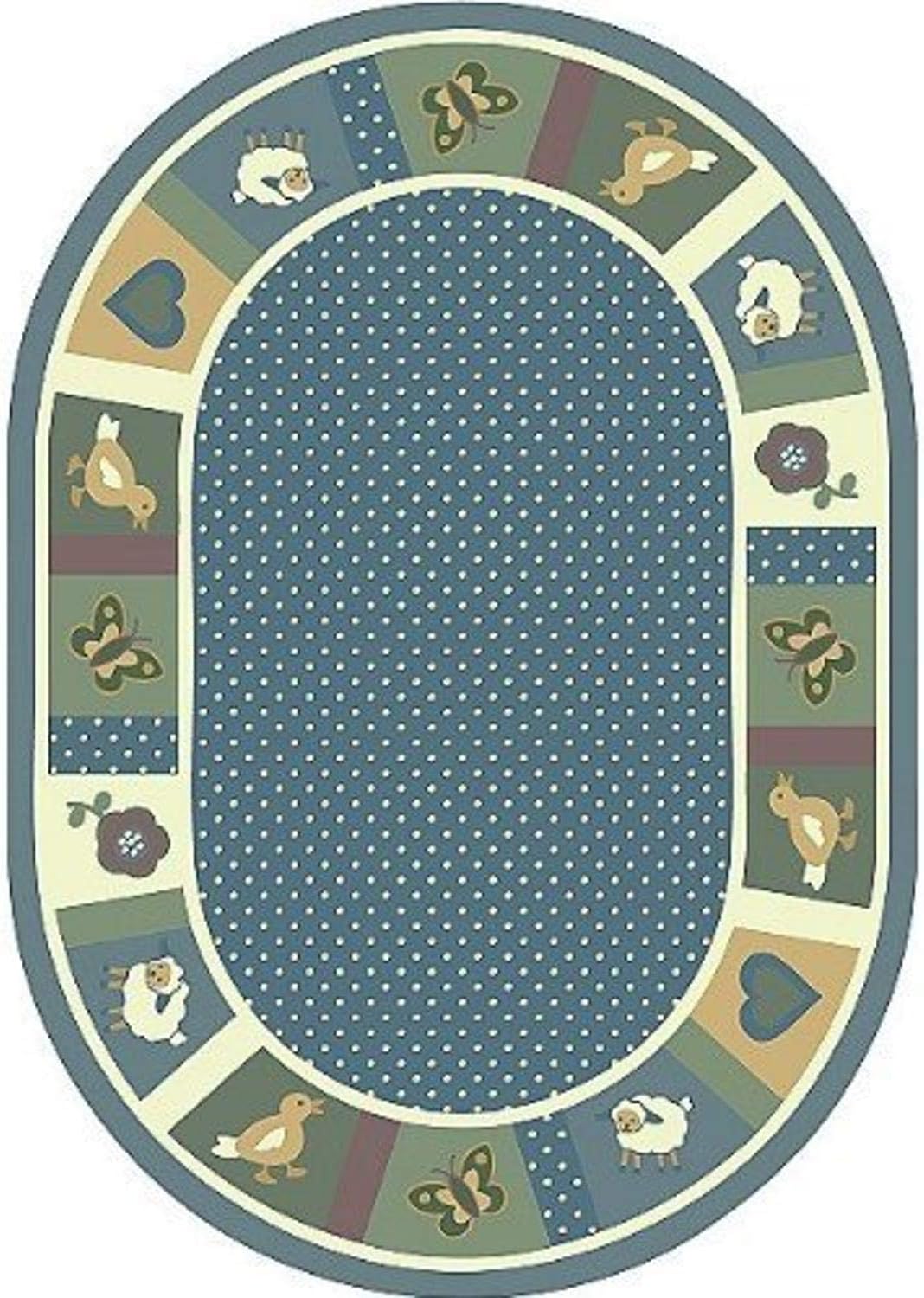 Joy Carpets Seeing Spots Rug, Soft, 3'10" x 5'4" Oval