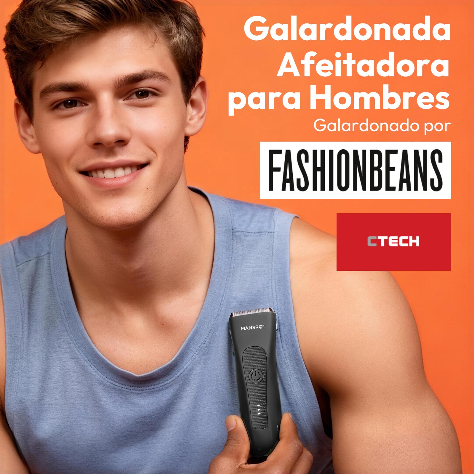 MANSPOT Afeitadora Corporal Masculina, Depiladora Corporal Hombre Electrica con Cuchilla de Cerámica Desmontable y Protección IPX7, Rasuradora Hombre Recargable USB para Cuerpo, Zona Intima, Genitales — view 5