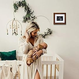 Baby Sonogram Photo Frame - 1st ultrasound picture frame - Idea Gift for Expecting Parents,Baby Shower, Gender Reveal Party,Baby Nursery Decor (brown, silver text)