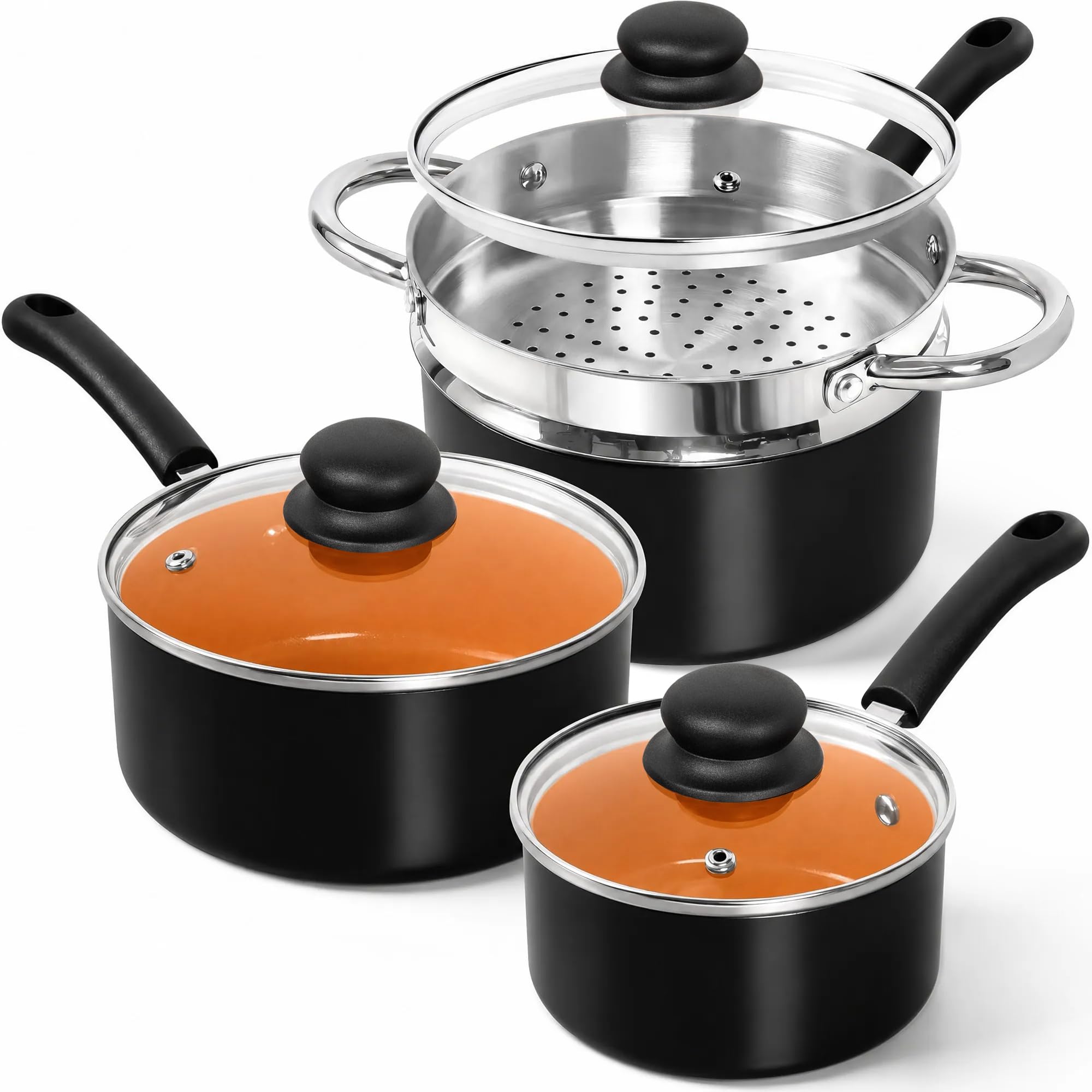 MICHELANGELO Ceramic Nonstick Saucepan Set -9 MICHELANGELO Ceramic Nonstick Saucepan Set -9