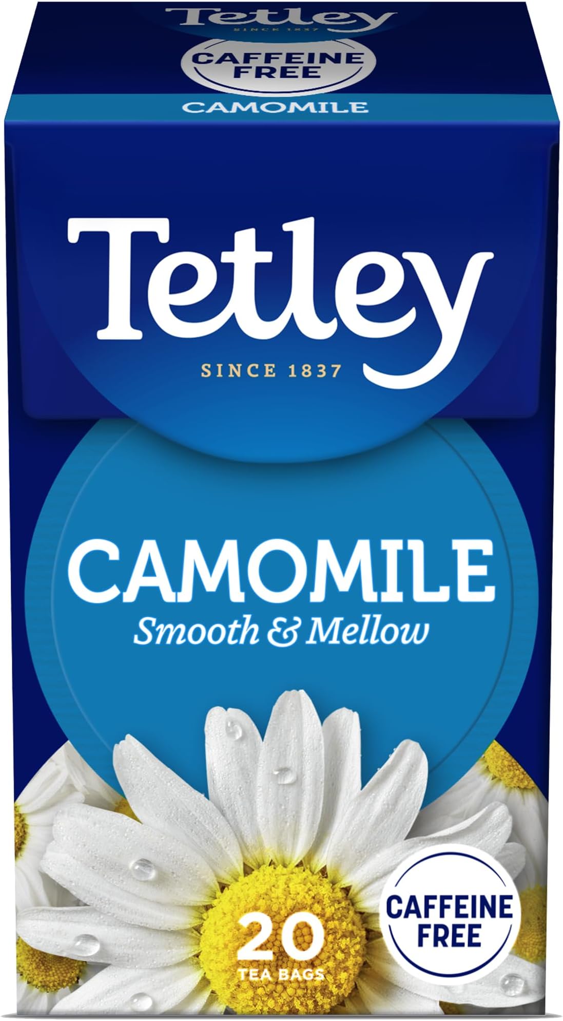 Tetley Pure Camomile Tea – 20 Teabags, Naturally Caffeine-Free, Soothing Herbal Teabag for Relaxation and Stress Relief