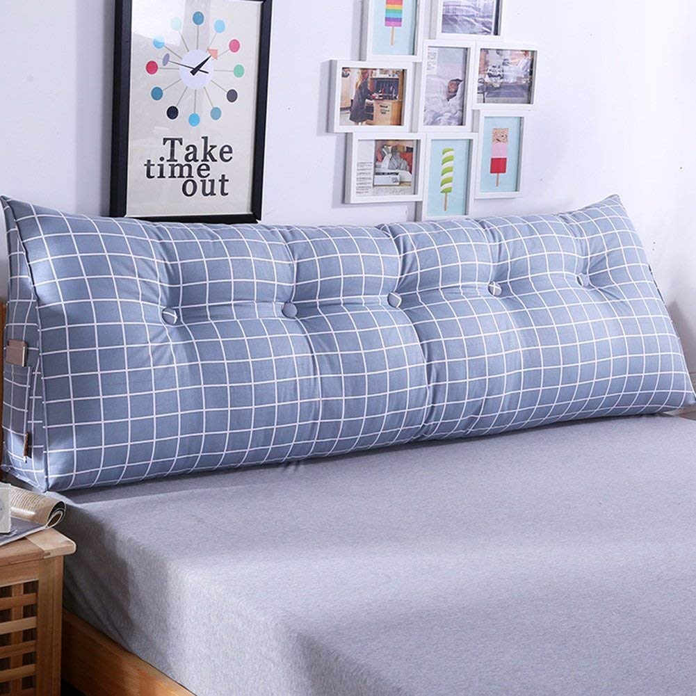 Coussin de chevet grand lit 200cm dossier triangulaire et soutien lombaire coton