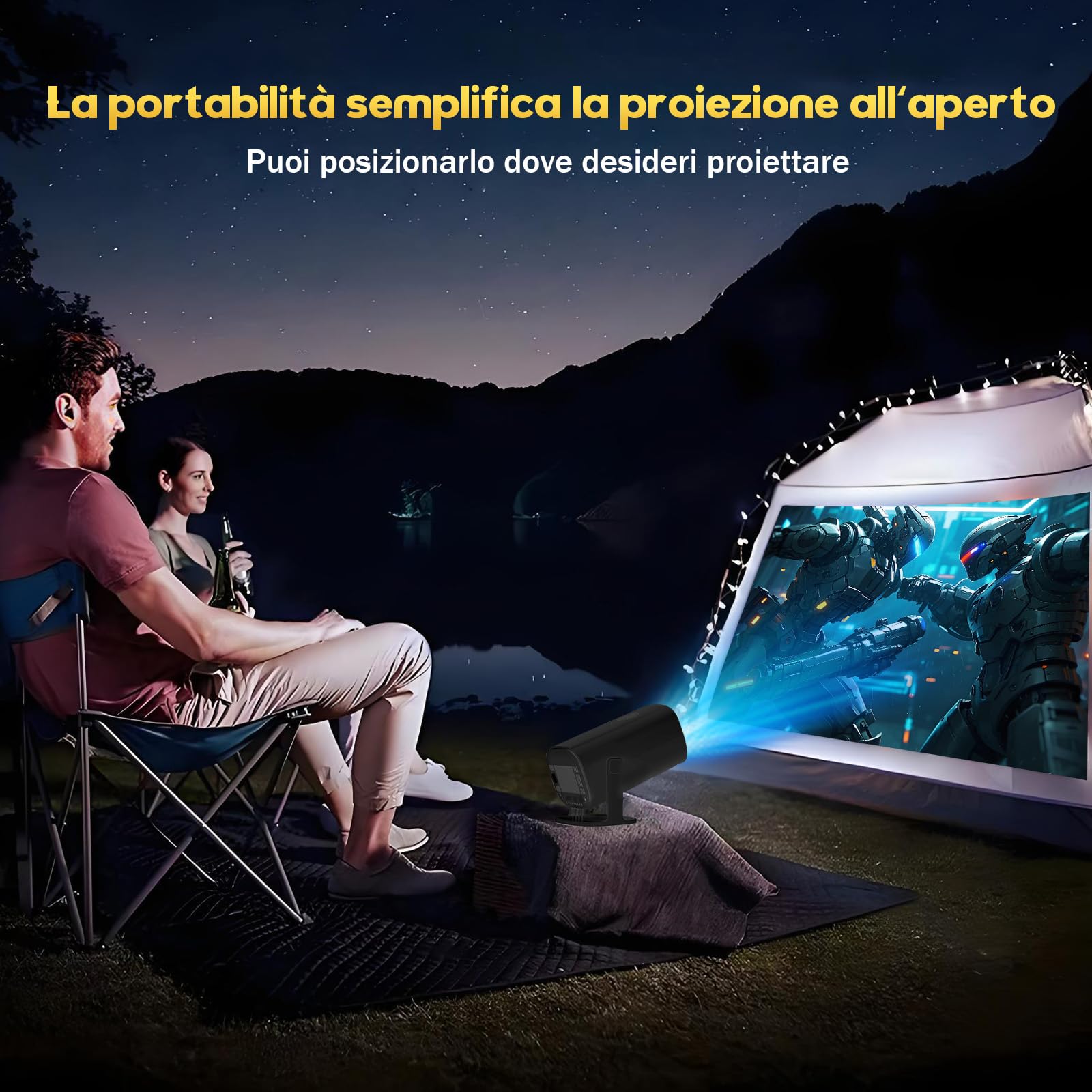 Console di gioco P30Ultra 4k, proiettore di videogiochi con 2 Controller Wireless, emulatori incorporati 36000+ Games 14, telecomando Bluetooth Voice, nero
