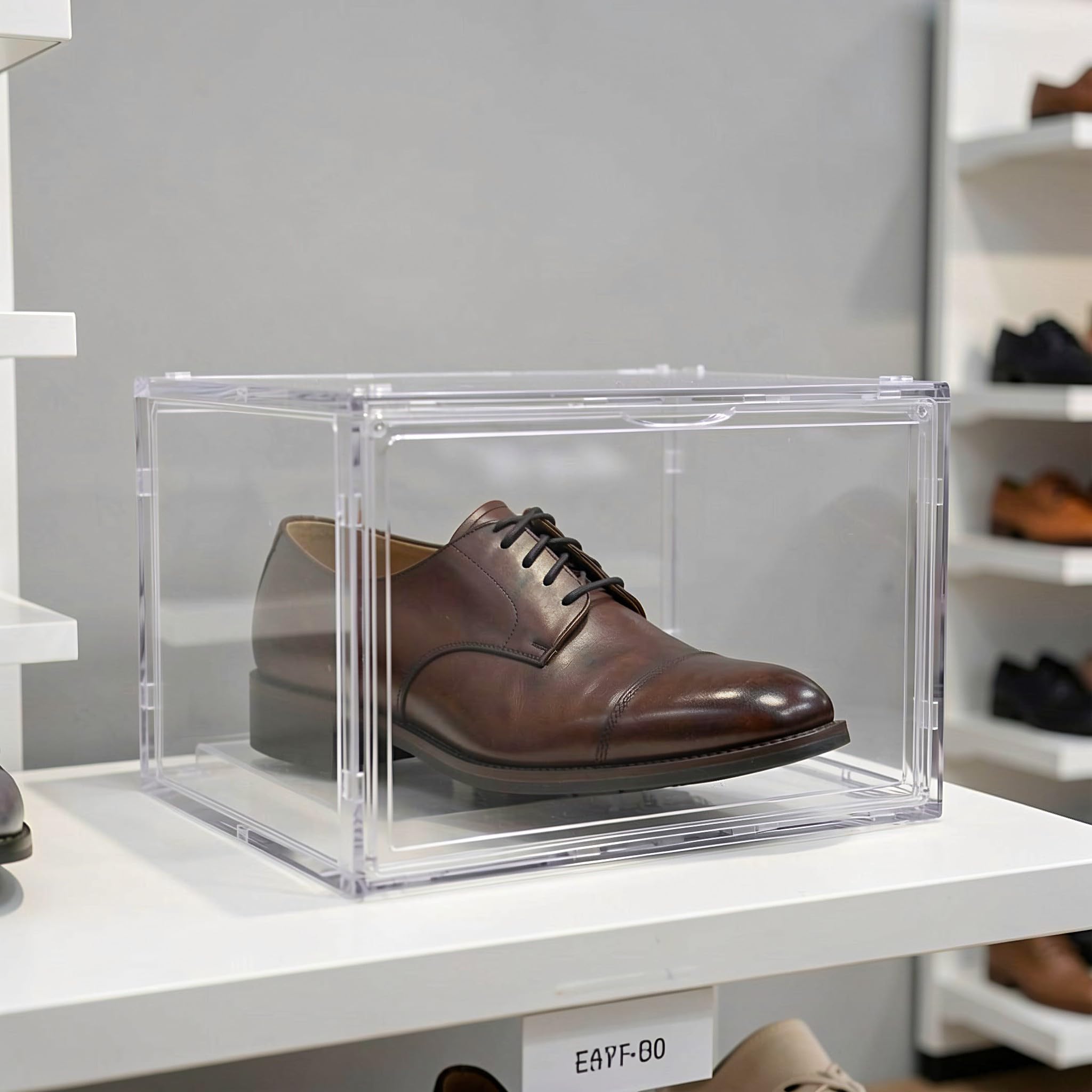 TOYANDONA Pudełko ekspozycyjne na buty z akrylu, składany pojemnik na buty,
