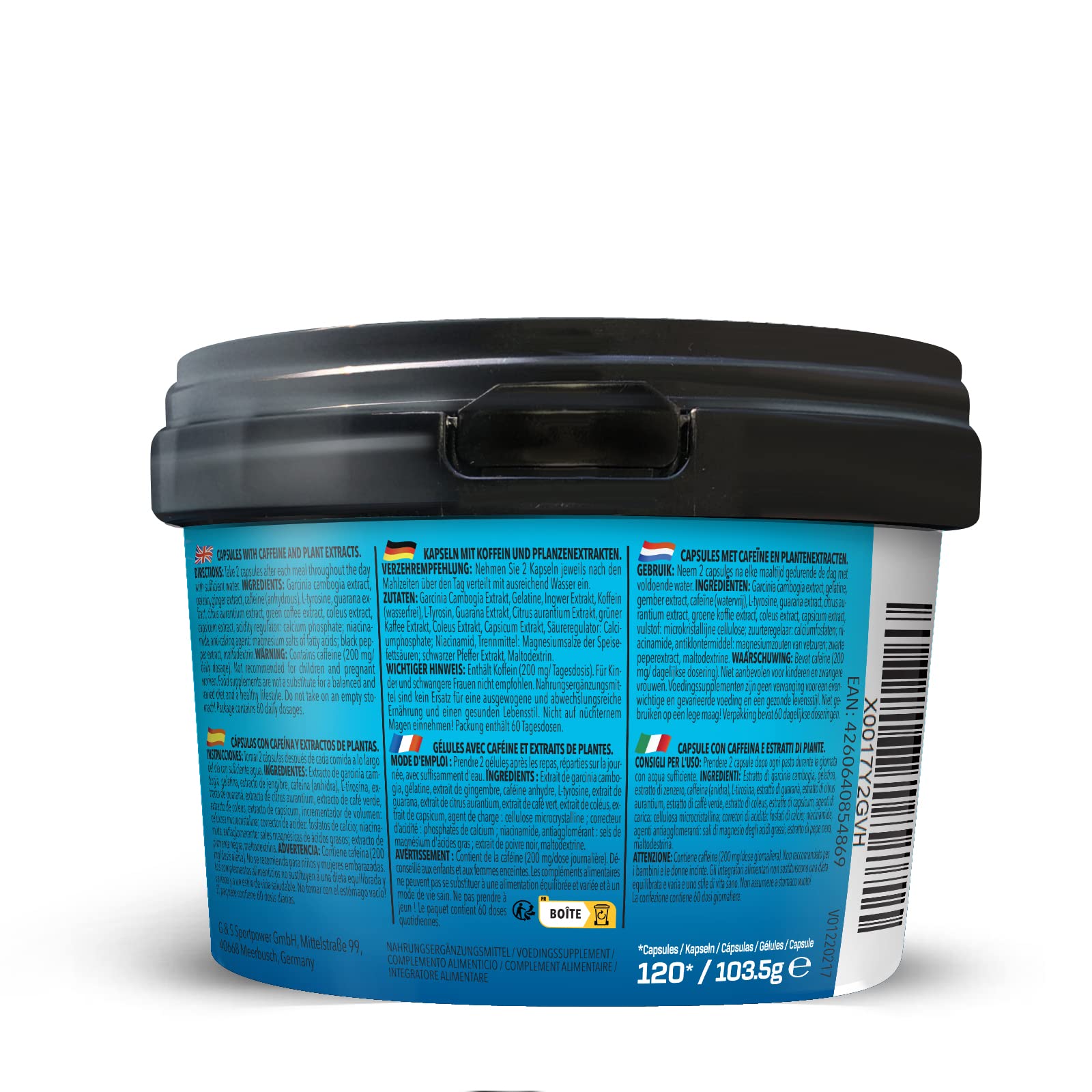 Bodylab24 Mega Burn Extreme 120 Kapseln, mit 200mg Koffein je Tagesdosis, enthält zahlreiche Pflanzenstoffe wie Guarana, Ingwer & Garcinia Cambogia, ideal zur Unterstützung für Diät und Definition