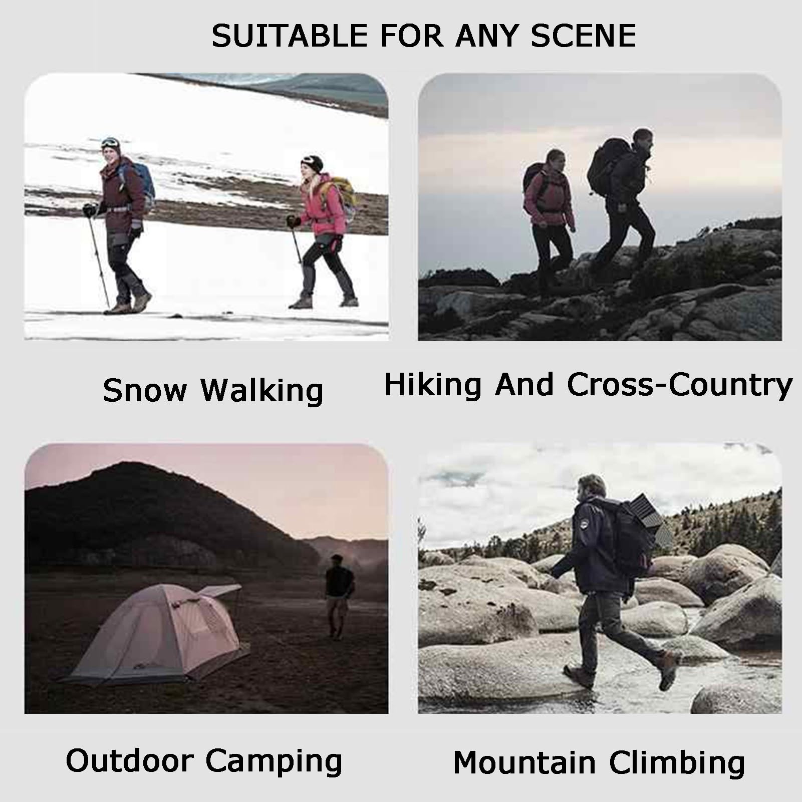 Polainas de senderismo con cobertura de tobillo para escalada al aire libre, esquí, caminar, jardinería y protección contra la nieve de montaña, duraderas y ligeras