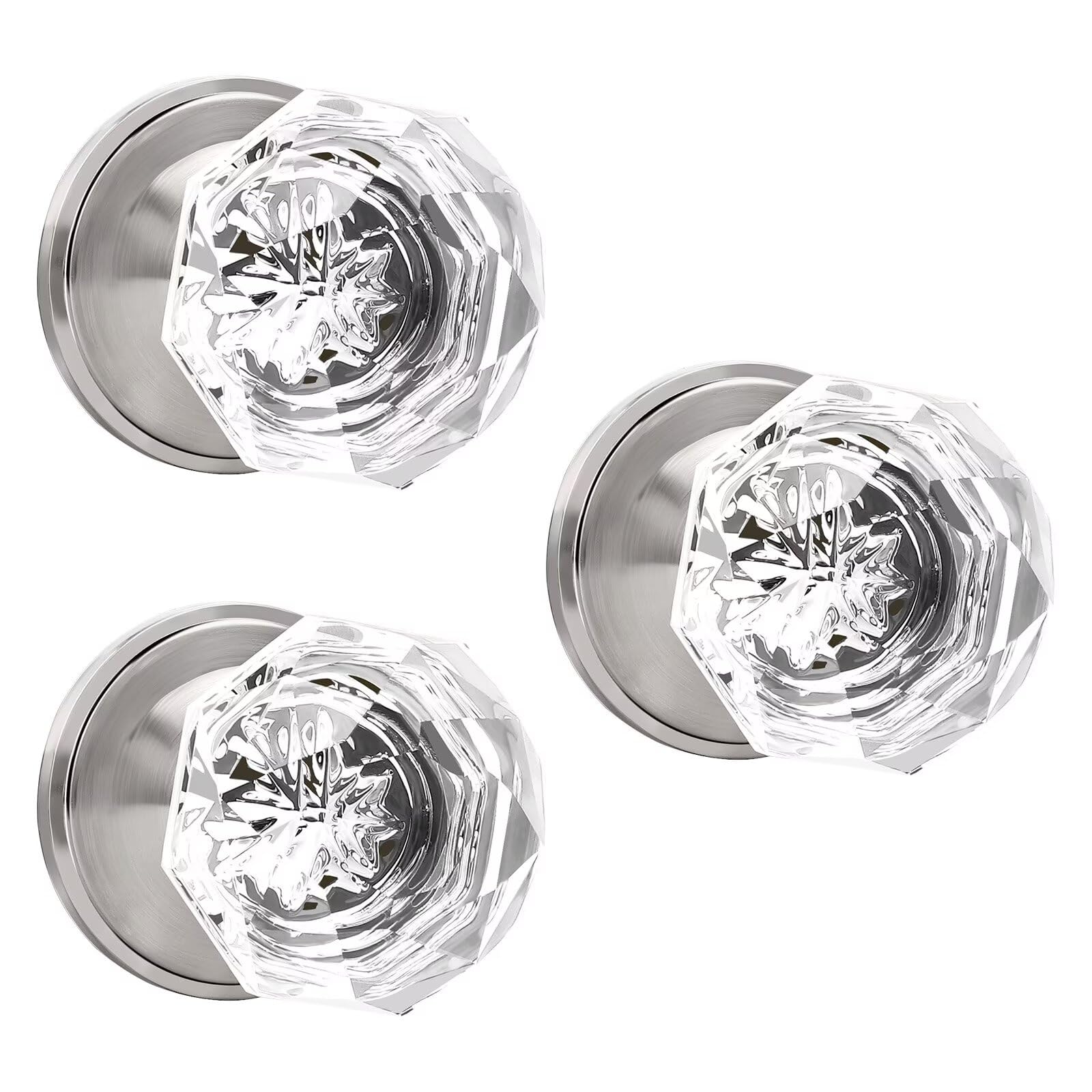 Crystal Privacy Door Knobs - Keyless Lock -13
