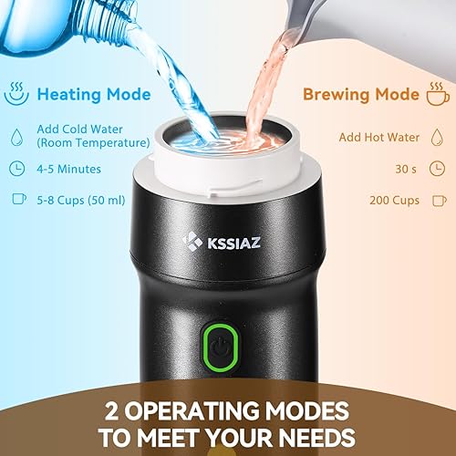 Miniatura 3 de Máquinas de café expreso portátiles, cafetera eléctrica con autocalentamiento, USB-C y cargador de automóvil, mini cafetera de 20 bar con cápsula NS