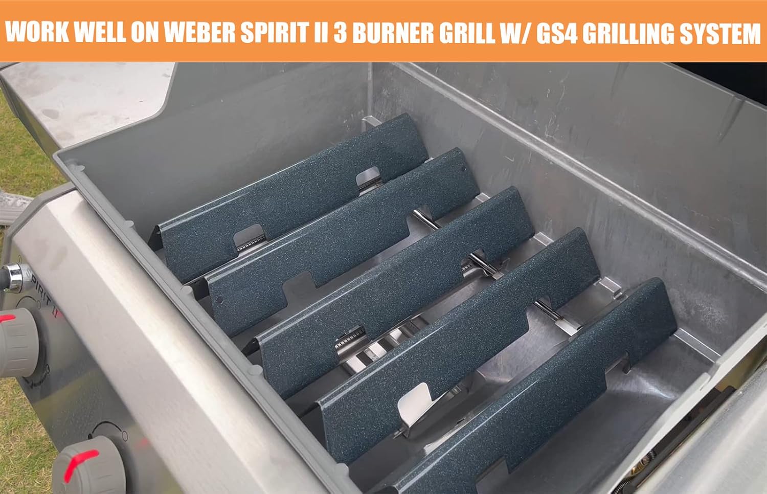 66220 Igniter Button Switch, 67046 69797 68843 7636 Porcelain-enameled Flavorizer Bars Grill Replacement Parts for Weber GS4 Spirit II E310 E320 S310 S320 (2017 & Newer),for Weber Spirit 2 Grill Parts