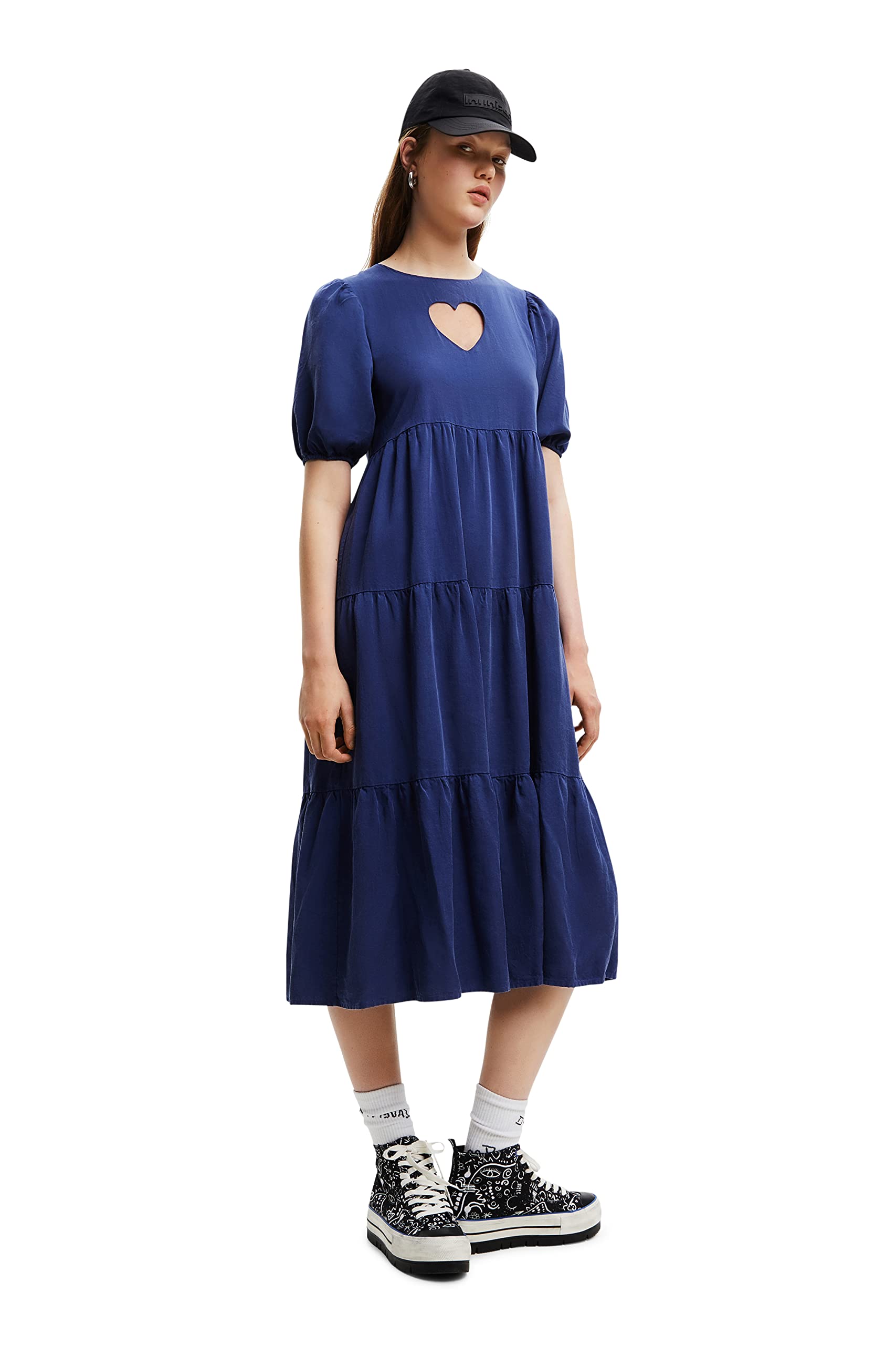 Desigual Vestido Casual para Mujer, Azul, S