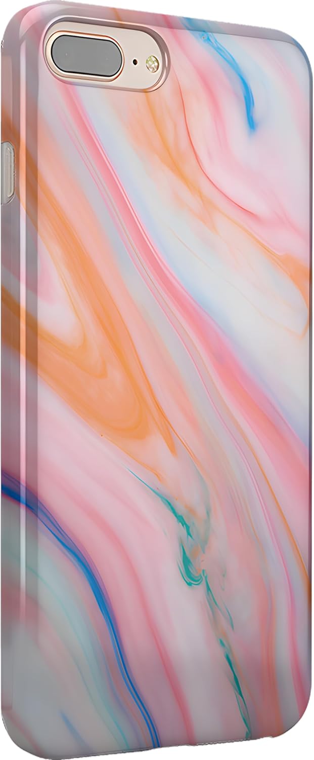 Casely iPhone 6/7/8 Plus Case | You're a Gem | Rainbow Marble Swirl | Classic Ultra Slim Design