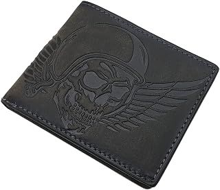 myledershop Büffel-Vollleder Geldbörse (Vintage-Grau)