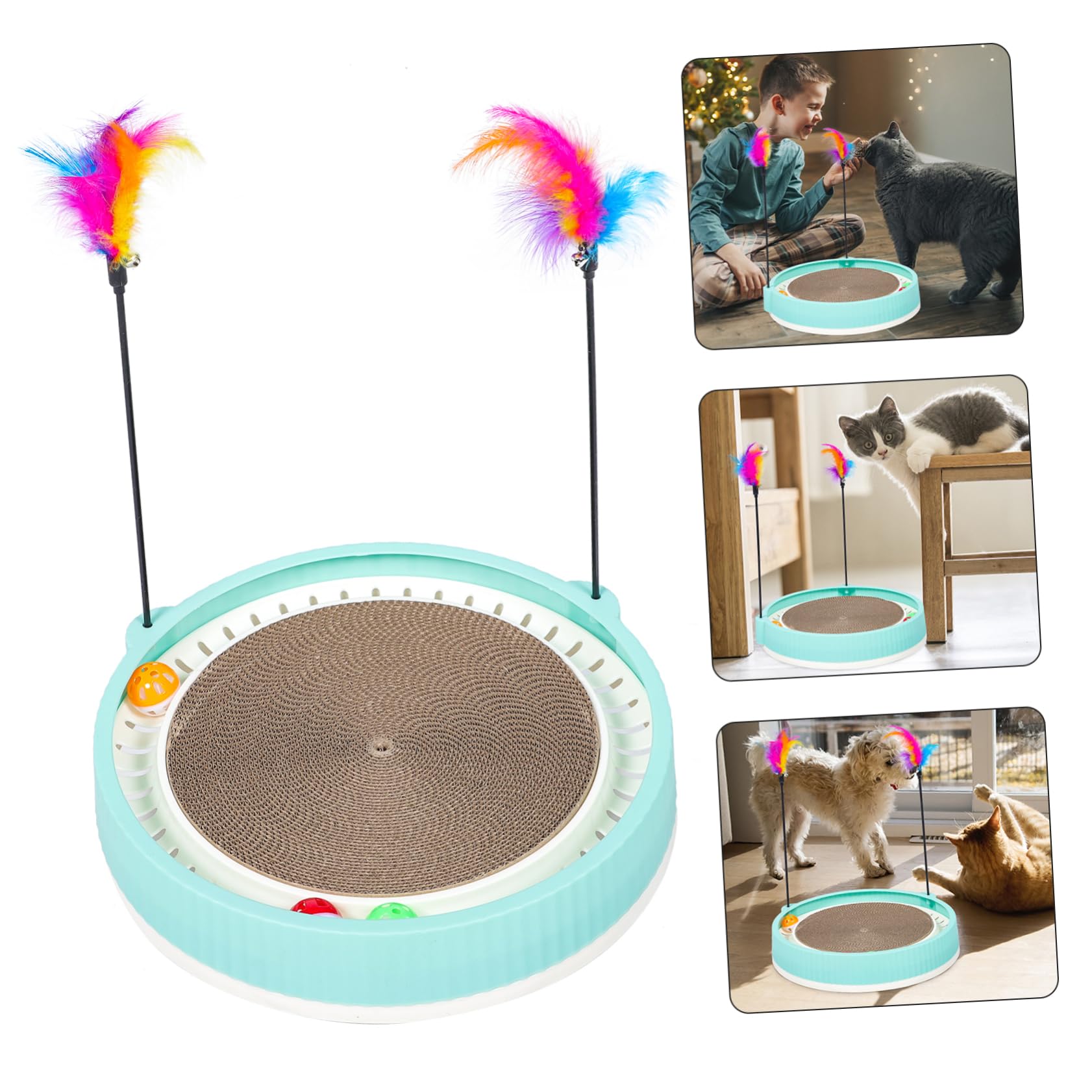 TOYANDONA Katzen Kratzbrett Mit Spielball Interessante Kratzmatte Für Katzen Multifunktionales Katzenzubehör Zur Krallenpflege Und Farbiger Kratzspielplatz Für Haustiere
