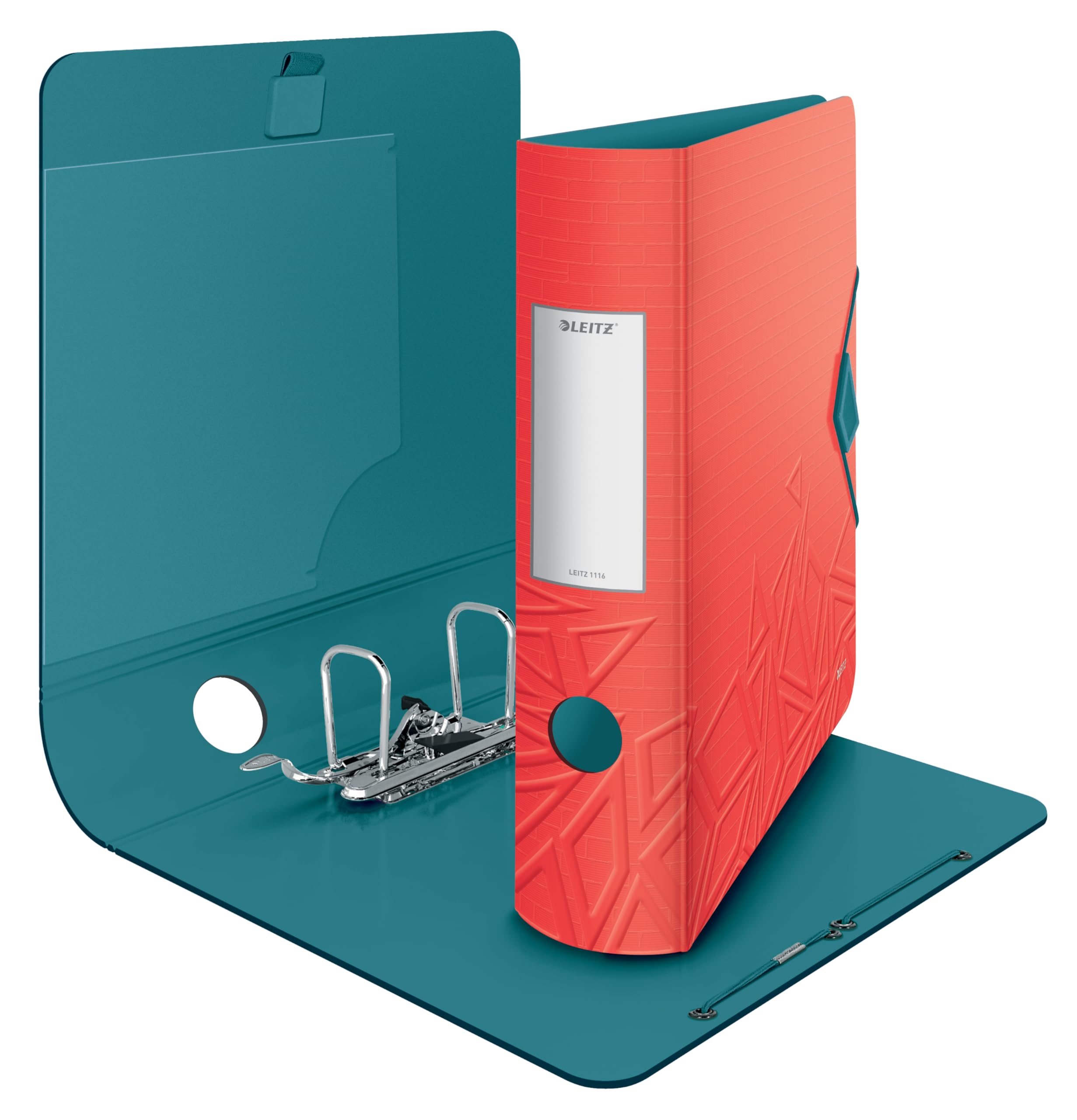 Leitz 11161099 Active Urban Chic 11161099 - Raccoglitore con meccanismo a leva, formato A4, dorso curvo, larghezza 82 mm, chiusura con elastico, in polyfoam leggero, confezione da 5 pezzi, colori