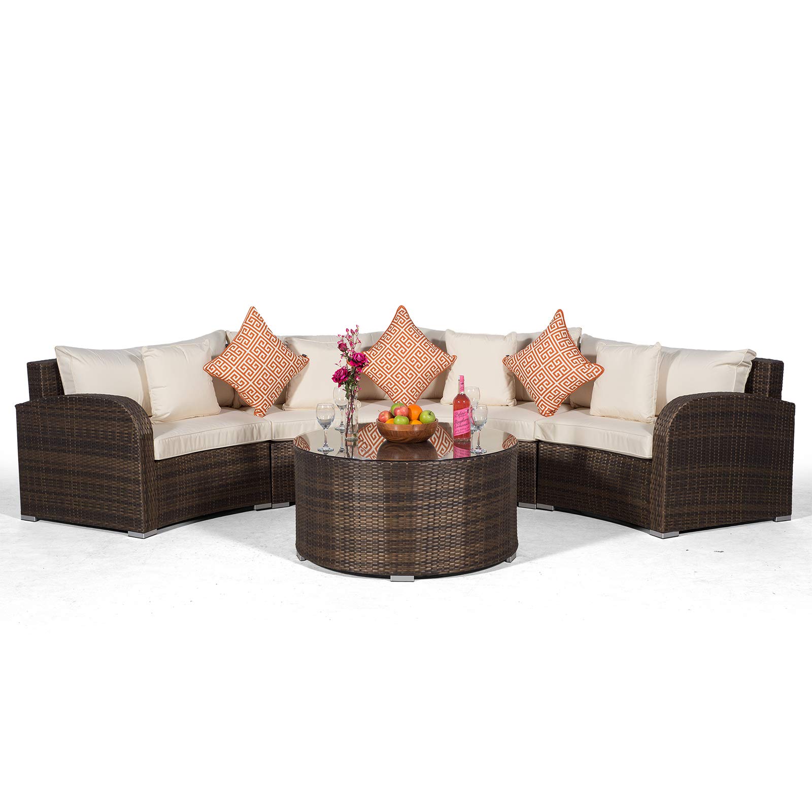 Buy Giardino Riviera 4 Seater Brown Poly Rattan effect Garden Furniture