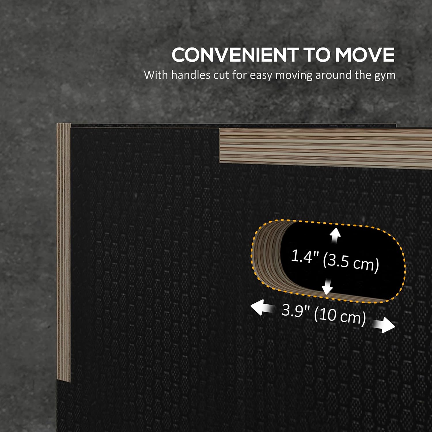 Soozier 3-in-1 Wooden Plyo Box, Plyometric Jump Box, Anti-Slip Step up Agility Platform with Handle Openings for Home Gym Workout Training, Black - Image 4