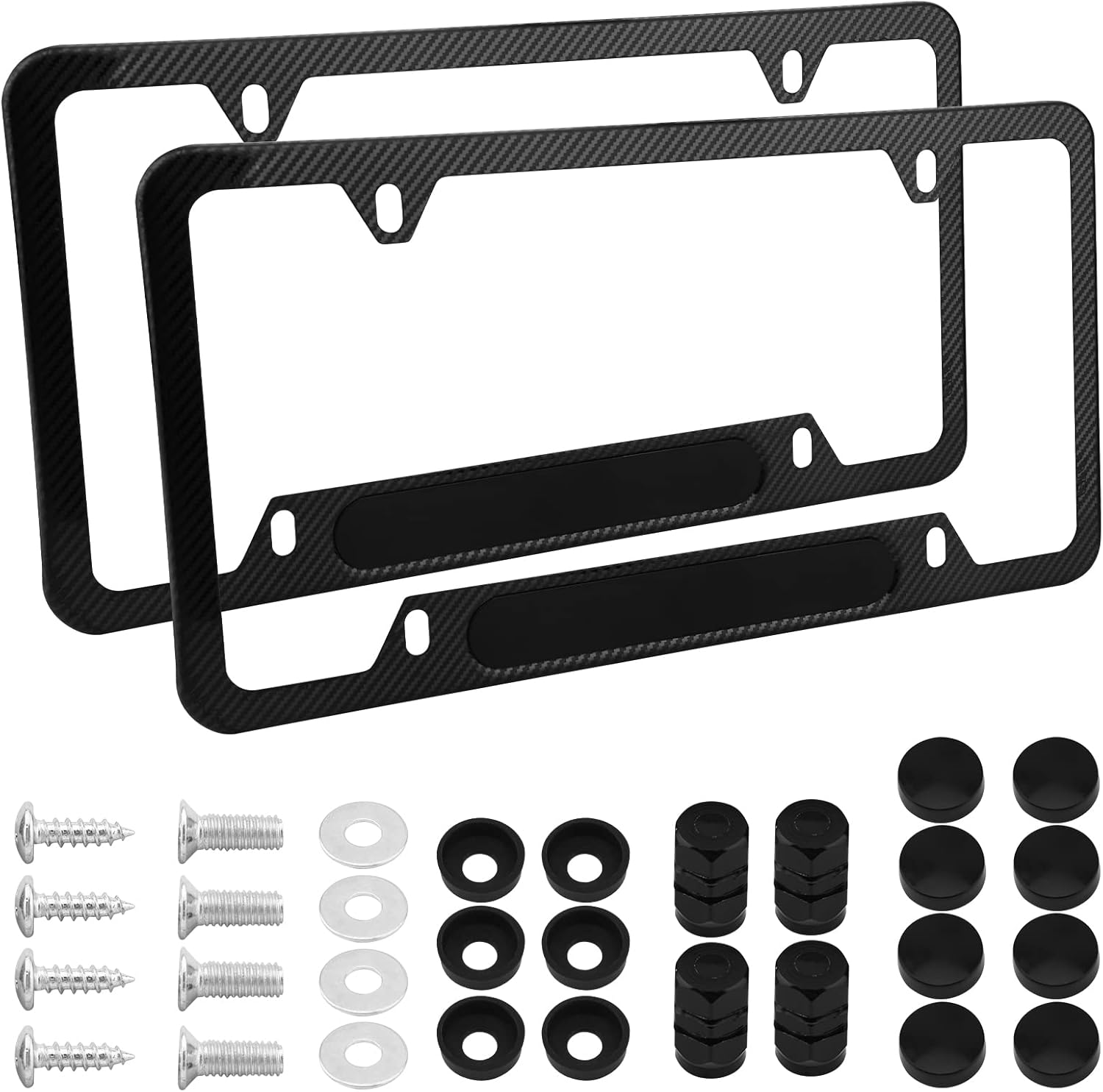 2Pack License Plate Frames Carbon Fiber License Plate