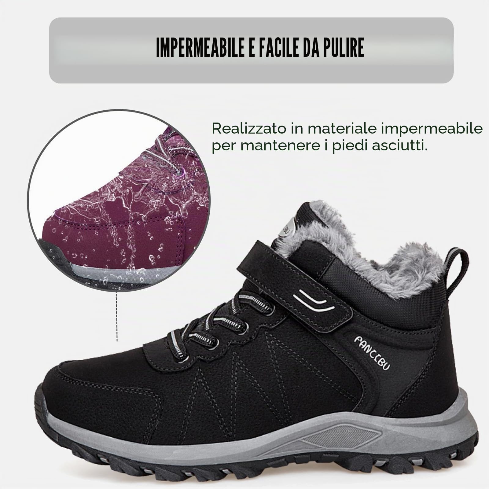 Stivali da Neve Donna Invernali Stivali Caldi Stivaletti da Escursionismo Antiscivolo Scarpe da Trekking Outdoor Impermeabili