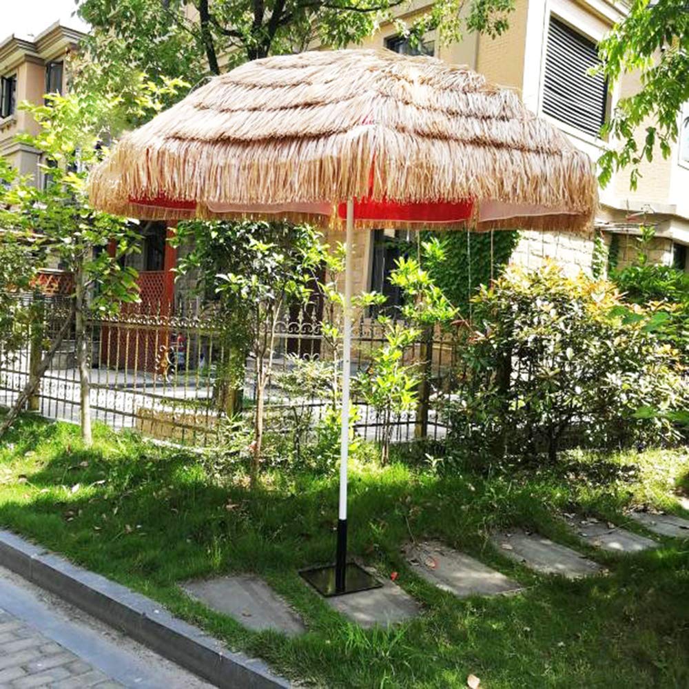 Parasol ogrodowy Parasol | Średnica powierzchni 2,4m| Parasol ze słomy na patio, plażę, balkon, taras, wędkowanie na imprezę | Wysokość 2,35 m