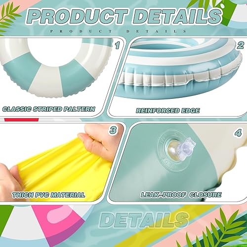 Miniatura 3 de Libima Flotadores inflables de piscina para adultos, anillos de natación, tubos de natación, flotadores para adultos, decoraciones hawaianas para