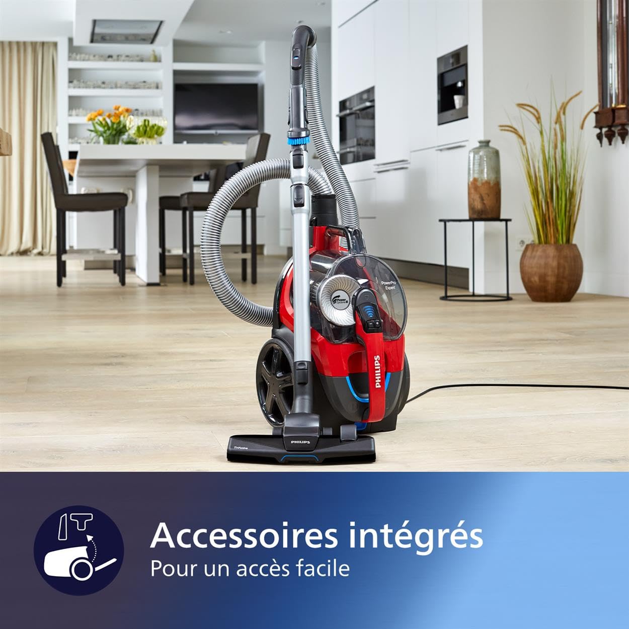 Philips PowerPro Expert Aspirateur Sans Sac - 900 W Avec Filtre Anti-allergènes H13 et Brosse TriActive (FC9729/09)